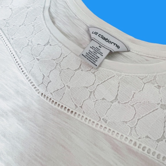 Liz Claiborne Tops - Liz Claiborne Lace Trim Tee
